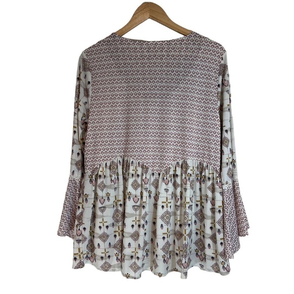Style & Co Mixed Print Peasant Blouse - Picture 7 of 9